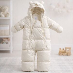 Baby Gap Infant Warmest 1 Piece Snowsuit Bunting Bag with Hood Size 12-18 Months